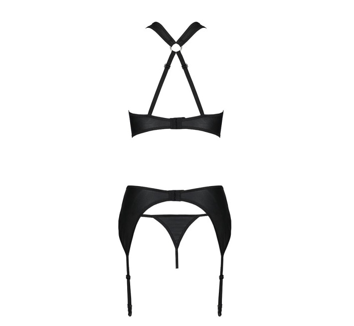 Сітчастий набір з візерунком Passion Hima Set black L/XL