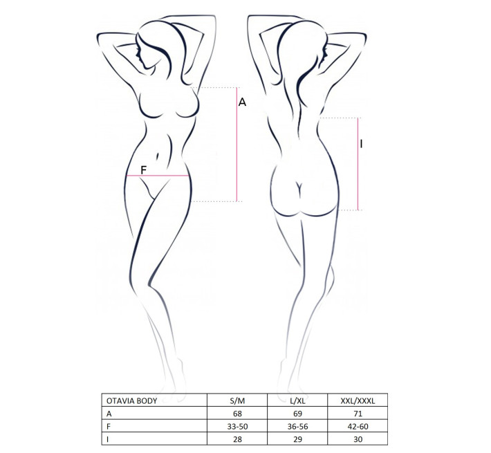 Боді Passion OTAVIA BODY XXL/XXXL Чорне