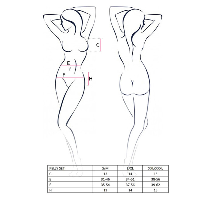 Еротичний комплект Passion Erotic Line KELLY SET XXL/XXXL Чорний