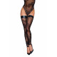 Чулки без мыска Noir Handmade F243 Tulle stockings with patterned flock embroidery, 3XL