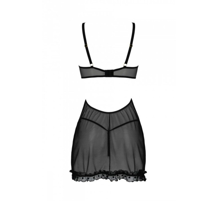 Еротичний пеньюар Passion MARINA CHEMISE, XXL/XXXL, black