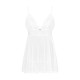Пеньюар і трусики Obsessive Heavenlly babydoll & thong білі XS/S