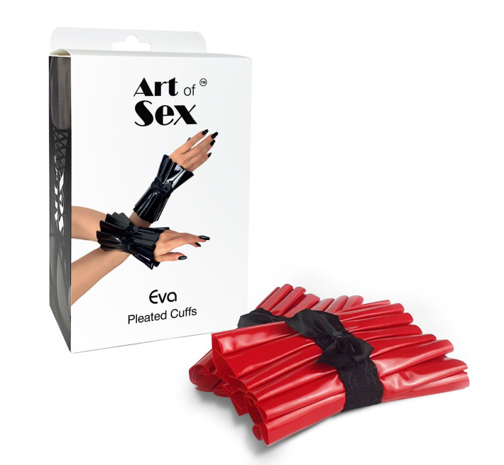 Плиссированные манжеты на руки Art of Sex - Eva, красный цвет