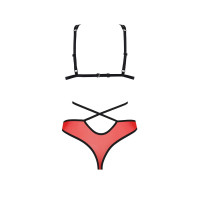Комплект білизни Passion PEONIA SET red XXL/XXXL