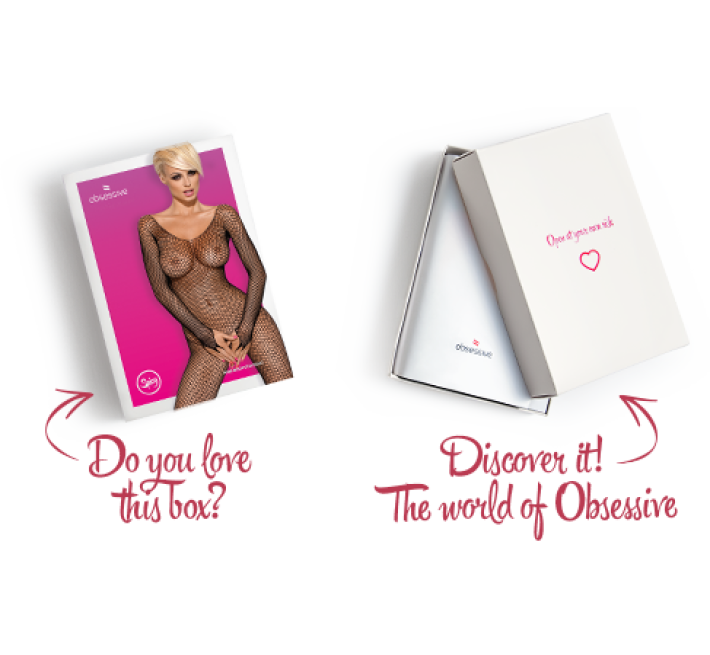 Сетчатый бодистокинг с длинным рукавом Obsessive Bodystocking N109 черный S/M/L