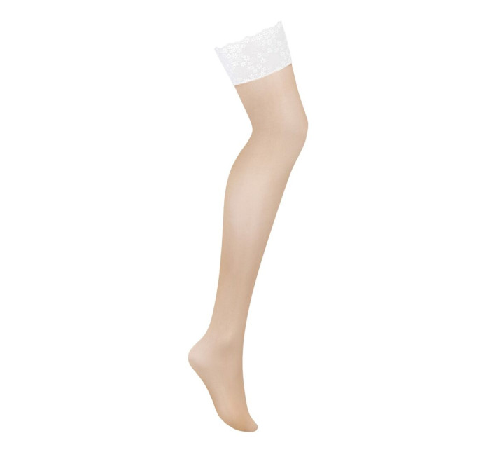 Чулки Obsessive Heavenlly stockings белые XL/2XL