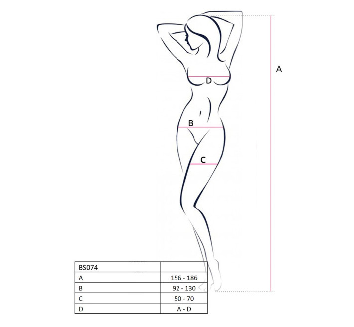 Ажурный бодистокинг с имитацией чулок Passion BS074 red