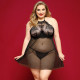 Платье JSY P91157 Черное Plus Size