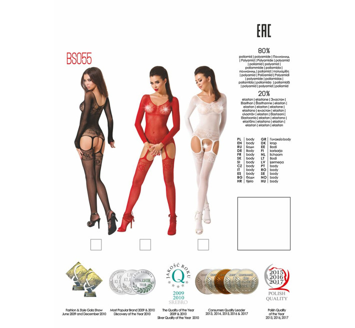 Бодистокинг Passion BS055 Черный S/M/L