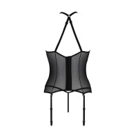 Корсет з пажами Passion SATARA CORSET black XXL/XXXL