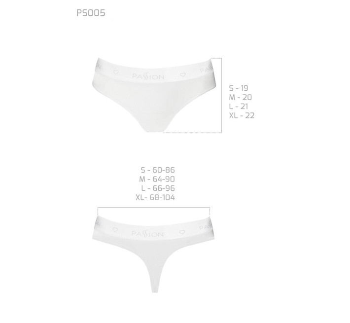 Трусики-бразиліана з бавовни Passion PS005 PANTIES L, white