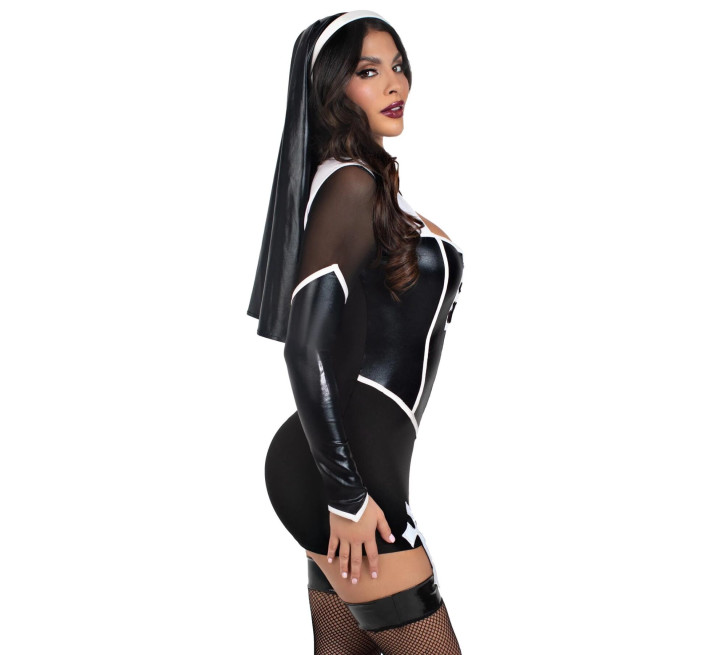 Костюм монашки Leg Avenue Holy Hottie Dress S