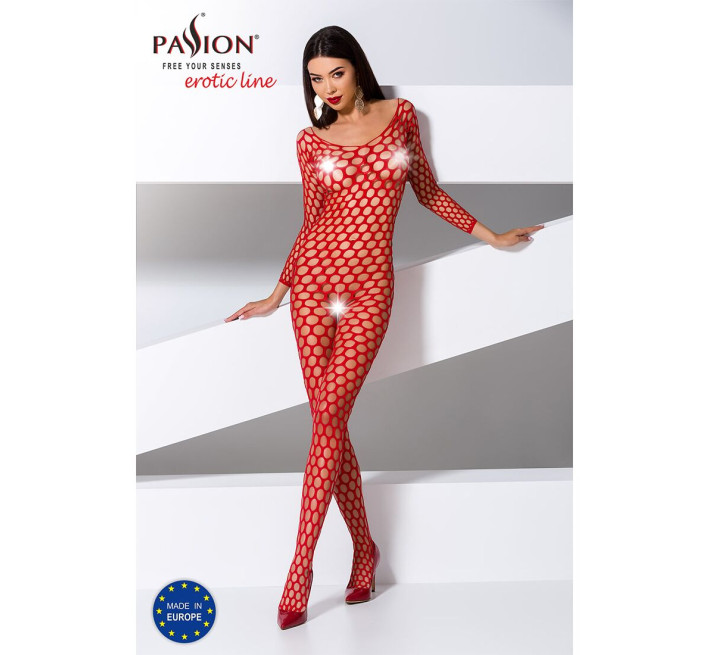Бодістокінг з крупною сіткою Passion BS077 red