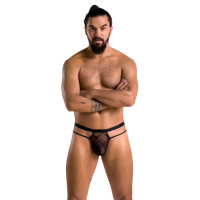 Мужские прозрачные стринги Passion 029 Thong Collin Black S/M