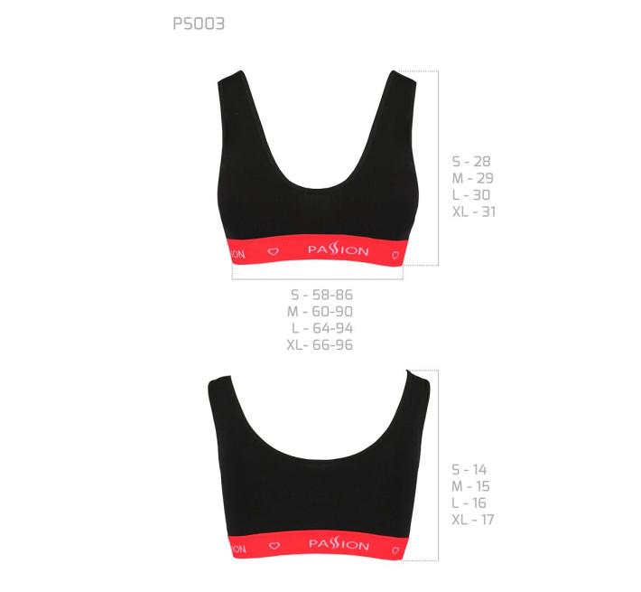 Спортивный топ на широких бретелях Passion PS003 TOP L, black