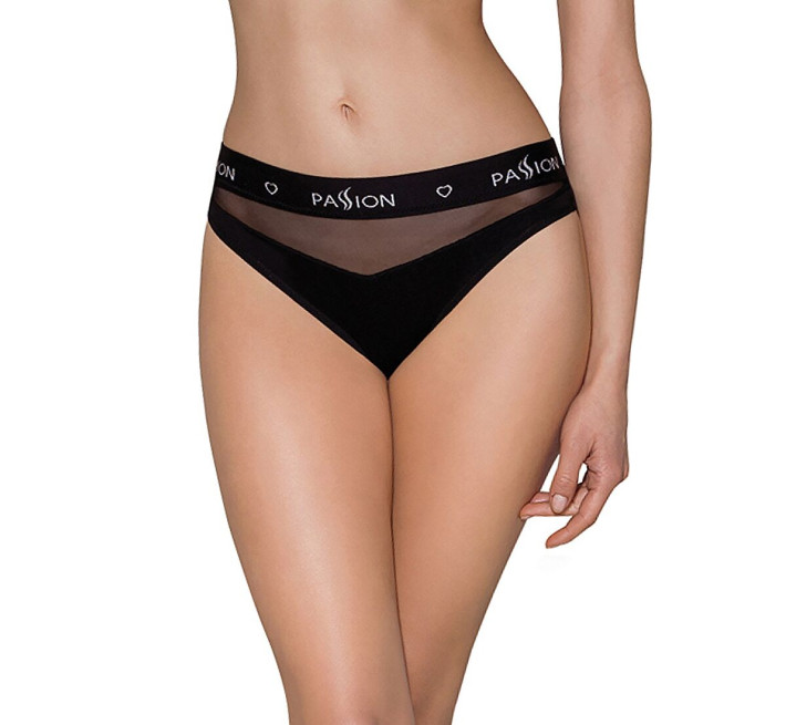 Трусики с прозрачной вставкой Passion PS006 PANTIES S, black