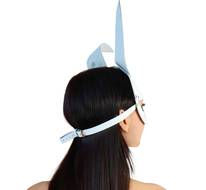 Шкіряна маска Зайчика Art of Sex - Bunny mask, колір Білий