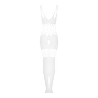 Сітчастий бодістокінг з імітацією топа та шортів Obsessive Bodystocking G330 білий XL/XXL