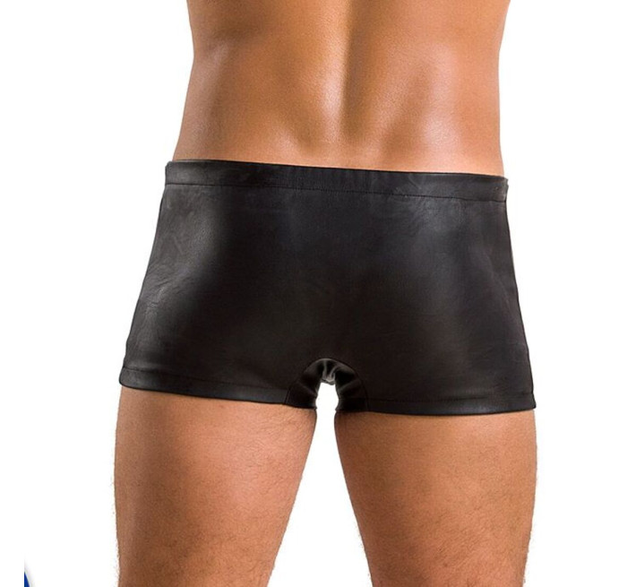 Чоловічі шкіряні боксери із заклепками Passion 048 Short David Black S/M