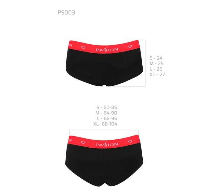 Трусики-шортики Passion PS003 PANTIES S, black