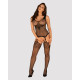 Бодистокинг Obsessive Bodystocking G323 рисунок пчелы и бабочки black S/M/L