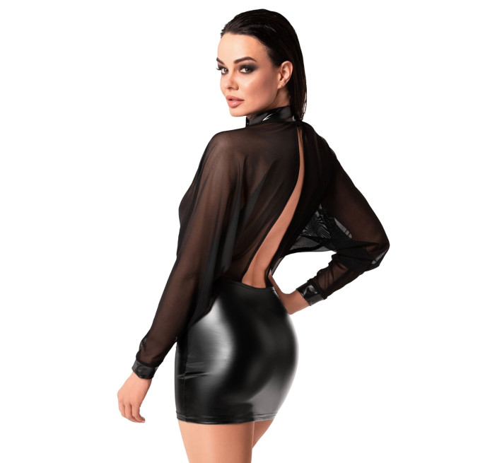 Платье Noir Handmade F348 Powerwetlook and tulle dress - 4XL