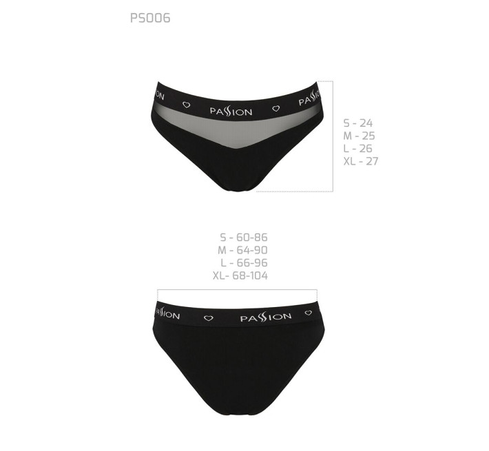 Трусики с прозрачной вставкой Passion PS006 PANTIES S, black