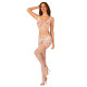 Сетчатый бодистокинг с имитацией топа и шорт Obsessive Bodystocking G330 белый XL/XXL