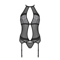 Корсет з пажами Passion SATARA CORSET black XXL/XXXL