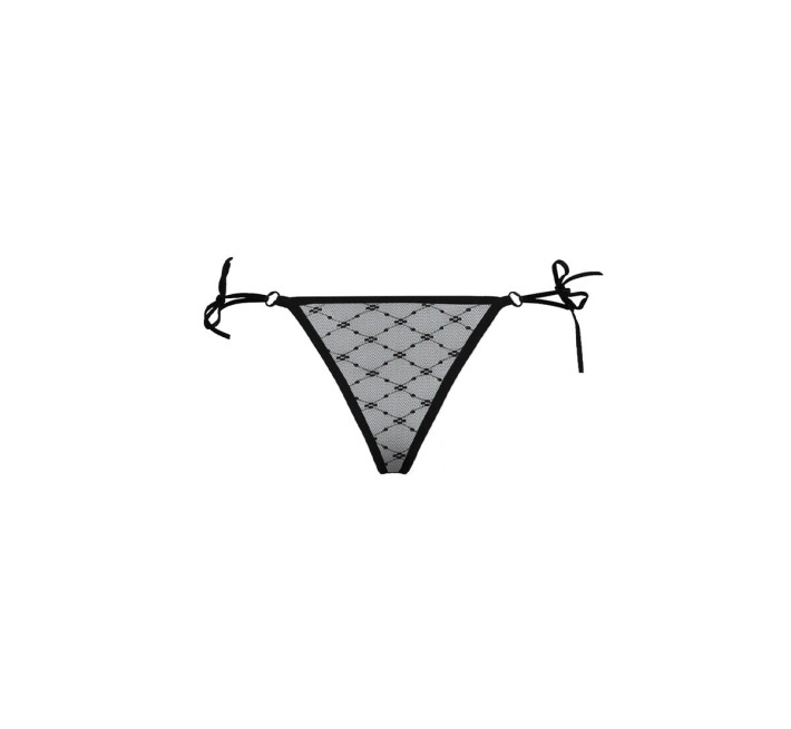 Трусики с завязочками по бокам ZITA THONG Черные XXL/XXXL - Passion Exclusive