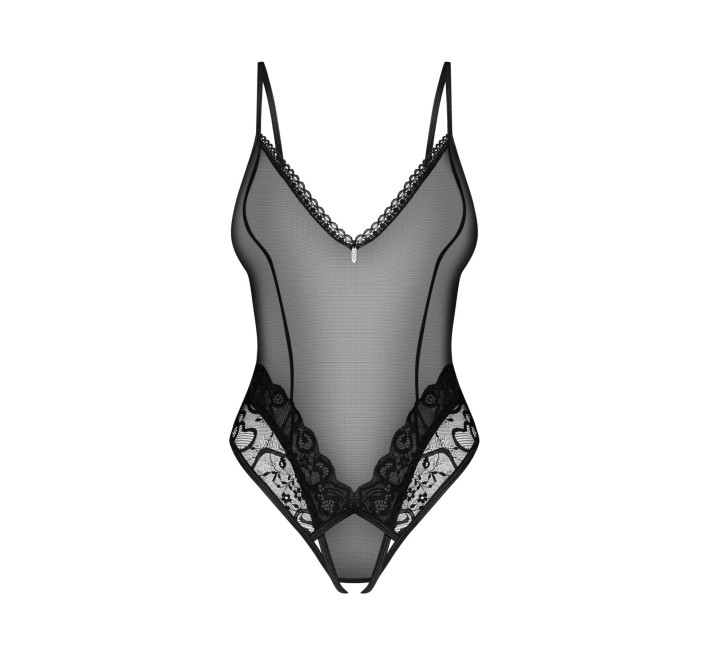 Тедди с доступом Obsessive Blomentis crotchless teddy, XS/S, прозрачное, открытая спина, низ-стринги