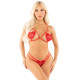 Комплект Leg Avenue Open Cup Bra and Pearl String One Size, Red