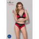 Трусики с широкой резинкой и кружевом Passion PS001 PANTIES M, red-black