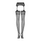 Сетчатые чулки-стокинги с имитацией гартеров Obsessive Garter stockings черные S500S/M/L