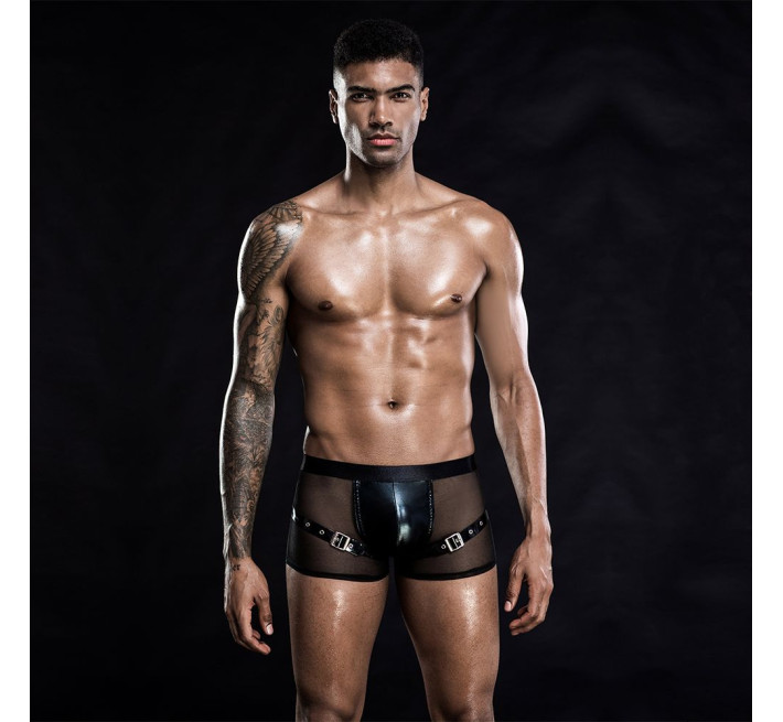 Чоловічі еротичні сітчасті труси з ременями JSY Чорні S/M