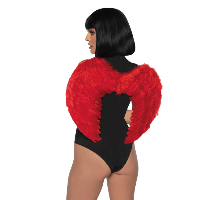 Крылья дьяволицы Leg Avenue devil wings Red, настоящие перья