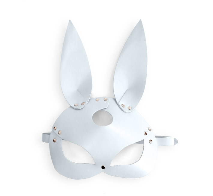Шкіряна маска Зайчика Art of Sex - Bunny mask, колір Білий