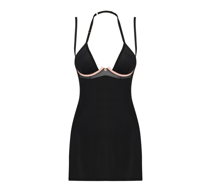 Рубашка Obsessive Selinne chemise & thong черная M/L