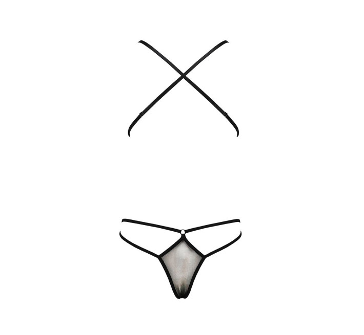 Боді монокіні з декольте Passion ERZA BODY Чорний L/XL