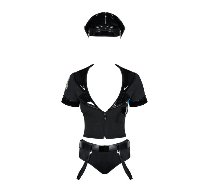 Эротический костюм полицейского Obsessive Police set черный S/M