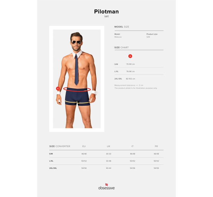 Эротический костюм пилота Obsessive Pilotman set синий L/XL