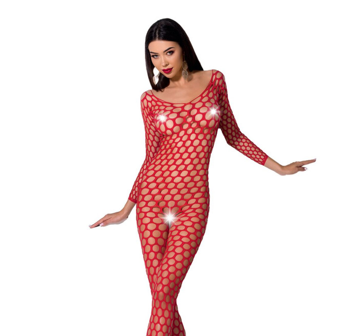 Бодістокінг з крупною сіткою Passion BS077 red