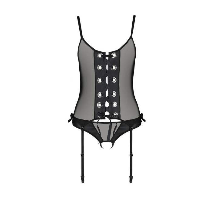 Корсет зі шнурівкою Passion NESSY CORSET black S/M
