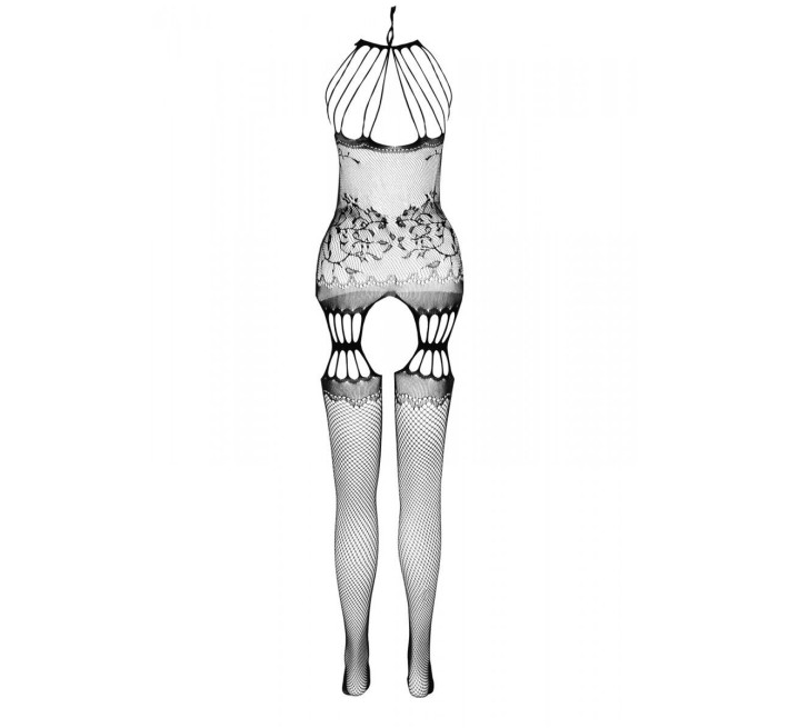 Бодистокинг с множеством бретелей Passion BS095 One Size, red, имитация пояса и чулок, с доступом