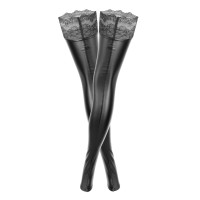 Панчохи з мокрим ефектом Noir Handmade F135 Powerwetlook stockings, 3XL, без мисків