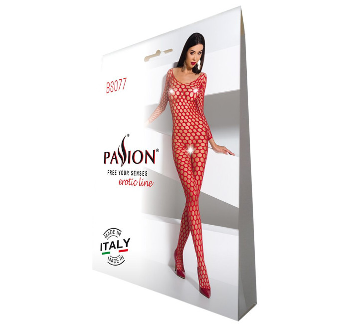 Бодістокінг з крупною сіткою Passion BS077 red