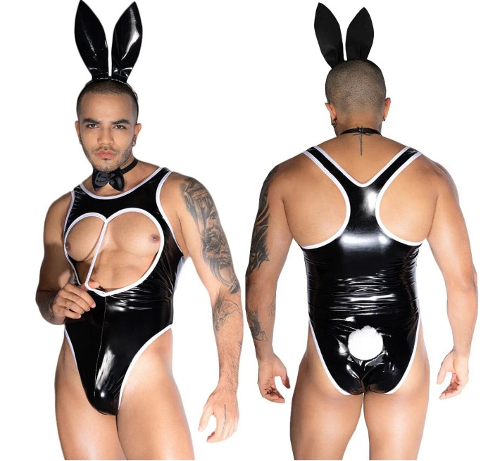 Мужской костюм зайчика JSY «Неутомимый Мэт» One Size, боди, бабочка, ушки