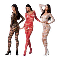 Бодистокинг с крупной сеткой Passion BS077 red Бодистокинг с крупной сеткой Passion BS077 red