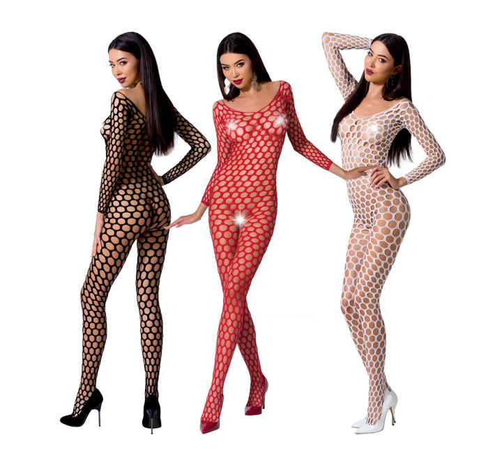 Бодістокінг з крупною сіткою Passion BS077 red