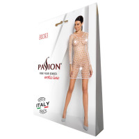 Бодистокинг-платье с глубоким воротником Passion BS093 white